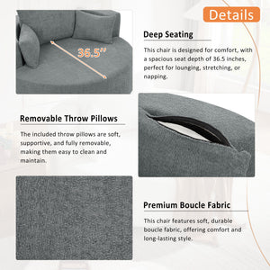 360° Swivel Accent Barrel Chair With 3 Removable Pillows For Living Room