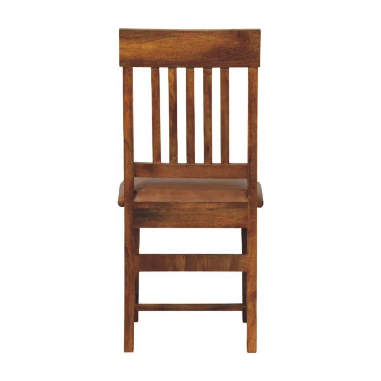 Solid Wood Leather Slatted Dining Chair