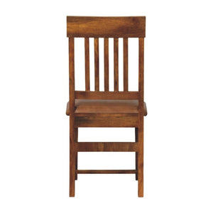 Solid Wood Leather Slatted Dining Chair