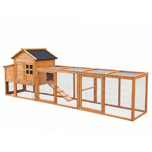 Large Chicken Coop with Nest Box and Run