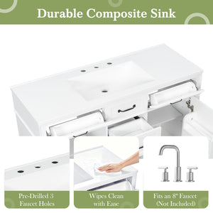 48" Composite Bathroom Vanity Top with Integrated Basin