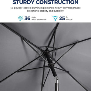 Rectangular Patio Umbrella With Crank Tilt, Polyester UV-Resistant Canopy