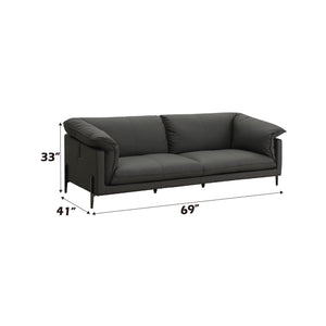 Tadi - Top Grain Leather Loveseat - Black - Best Buy Furniture