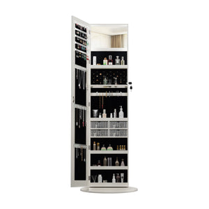 Swivel Jewelry Cabinet With Full Length Mirror