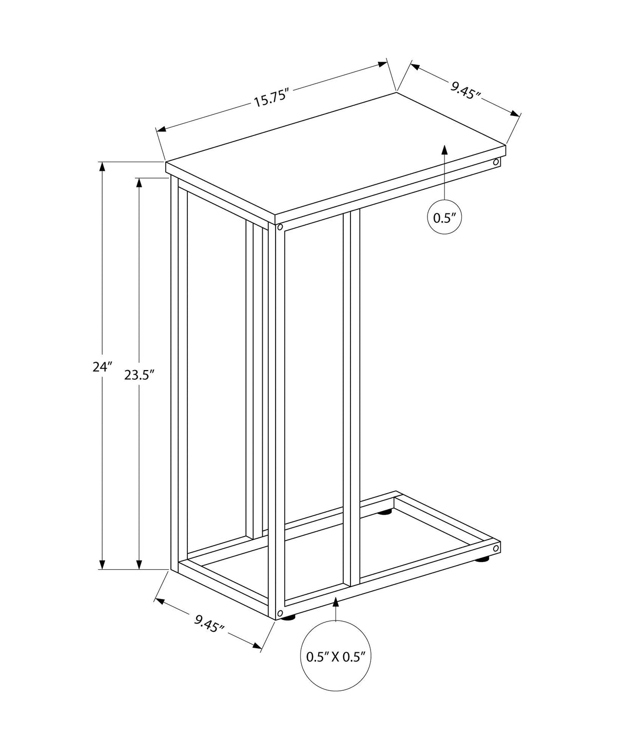 Accent Table, C - Shaped, Space-Saving Functionality - Best Buy Furniture
