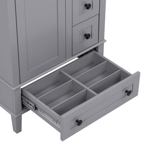 Bathroom Vanity With Integrated Basin, Soft Close Drawers, Door Mounted Double Layer Shelf