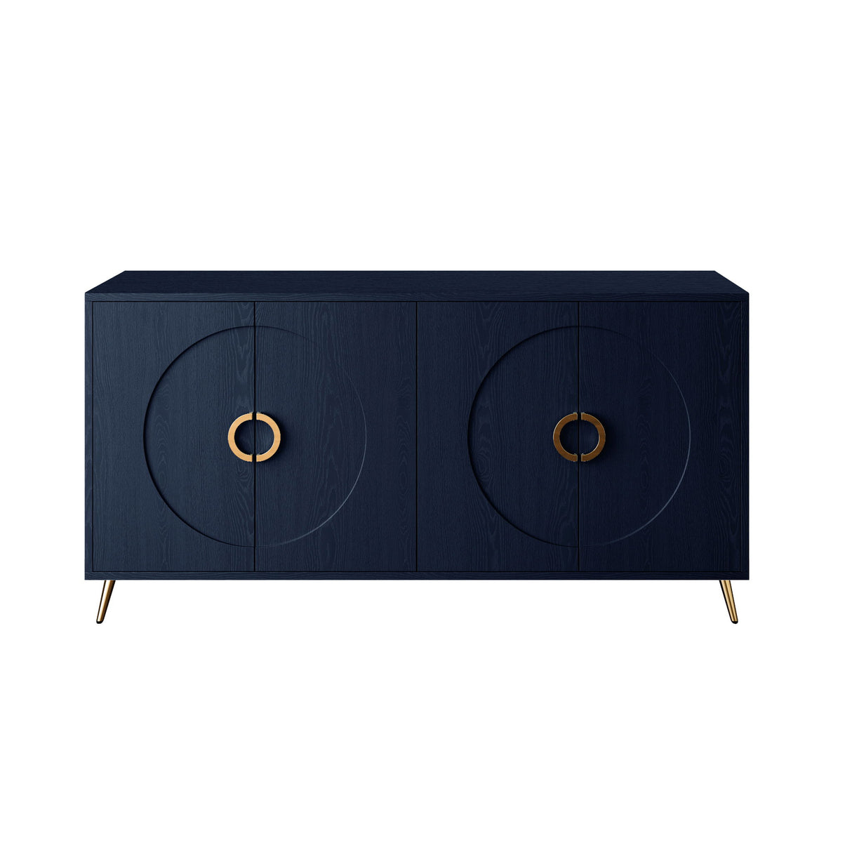 Modern Lacquered 4 Door Wooden Cabinet Sideboard Buffet Server Cabinet Storage Cabinet, For Living Room, Entryway, Hallway, Office, Kitchen And Dining Room