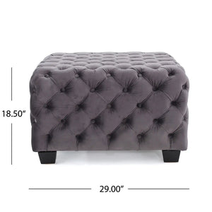 Modern Glam Ottoman With Velvet Upholstery And Button Tufted Design - Best Buy Furniture