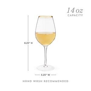 Gilded Stemmed Wine Glasses