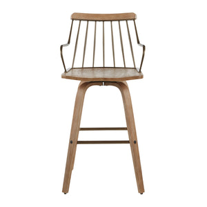 Preston - Farmhouse Counter Stool - White Washed / Antique Copper