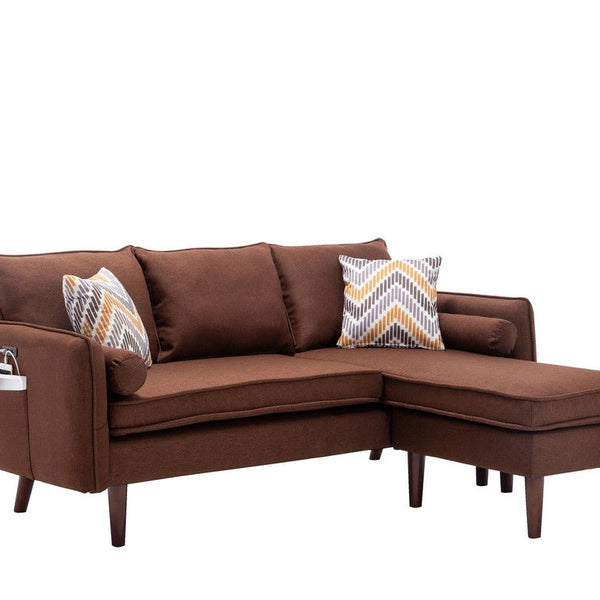 Mia - Sectional Sofa Chaise With USB Charger And Pillows