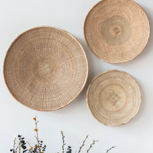 Binga Blonde Natural Woven Wall Basket