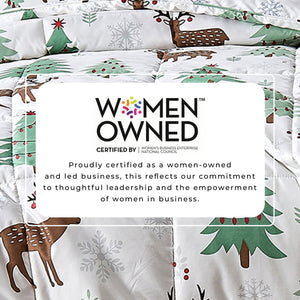 Reversible Christmas Comforter and Sham Set - Holiday / Lodge Odette Collection