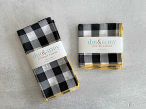 Gingham Check Cloth Napkins, Set of Four