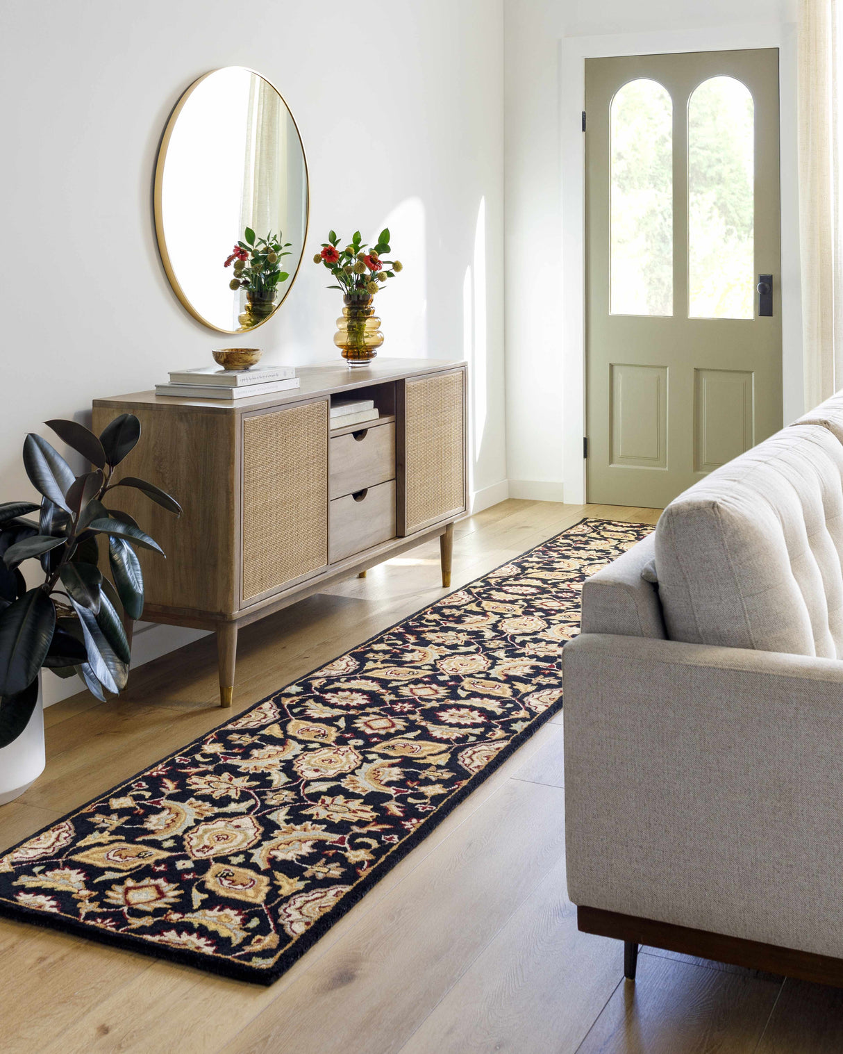 Blomkest Black&Yellow Traditional Wool Carpet