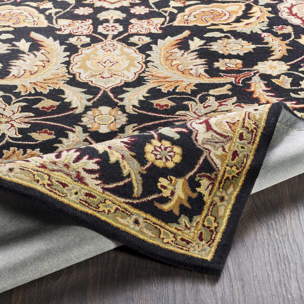 Blomkest Black&Yellow Traditional Wool Carpet