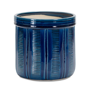 Blue Etched Terra Cotta Pot Planter (Set of 3) - Tuesday Morning - Pots & Planters