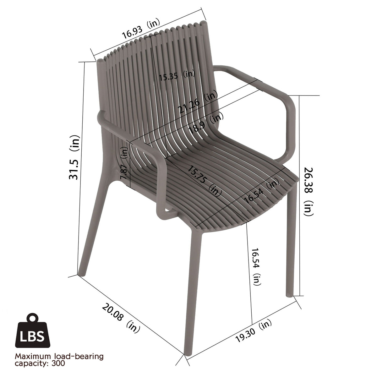 Blue Vanilla 4 Modern Stackable Plastic Armchair Matched With Folding Square Table - view 6
