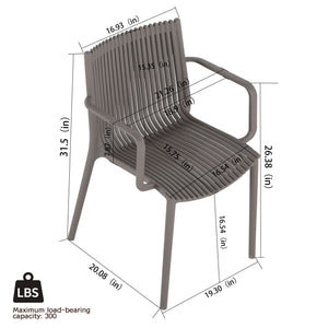 Blue Vanilla 4 Modern Stackable Plastic Armchair Matched With Folding Square Table - view 6