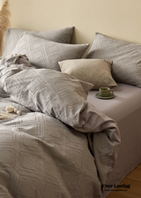 Boho Tufted Bedding Set / Gray