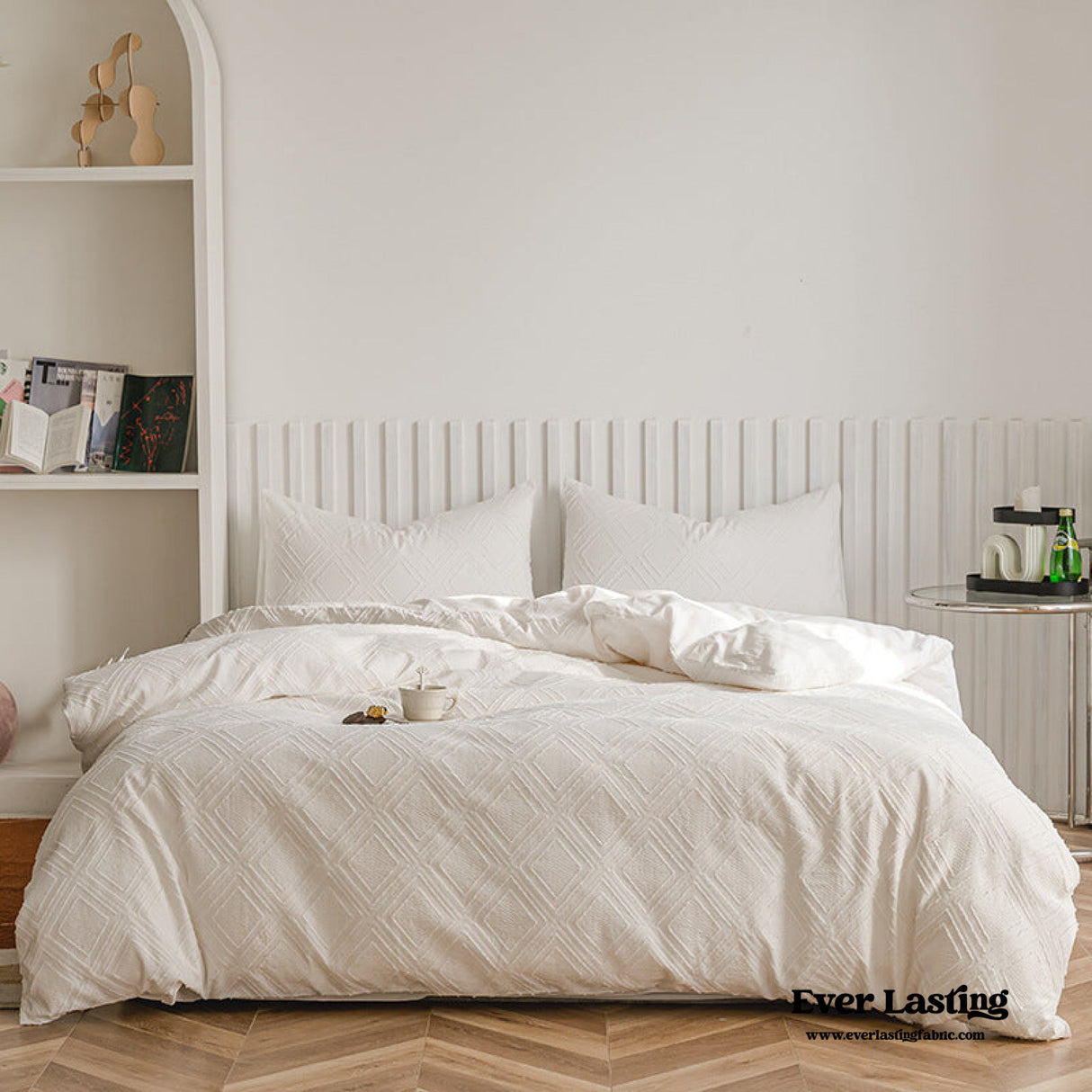 Boho Tufted Bedding Set / Gray