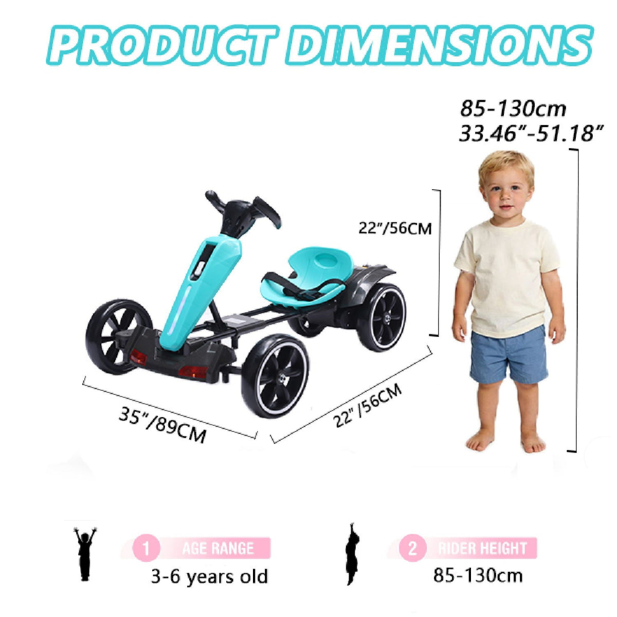 Bota Toy Electric Kids Pedal Go Kart with Adjustable Seat and Foldable Design - view 2