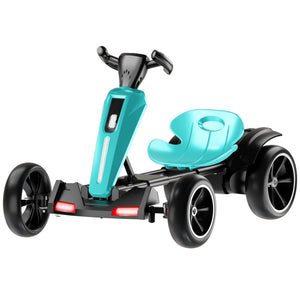 Bota Toy Electric Kids Pedal Go Kart with Adjustable Seat and Foldable Design in Light Blue