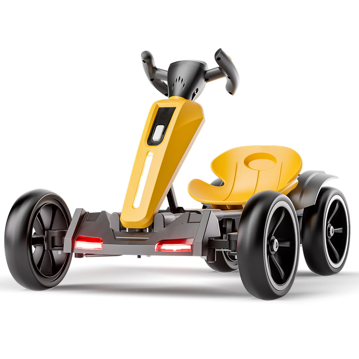 Bota Toy Electric Kids Pedal Go Kart with Adjustable Seat and Foldable Design in Yellow