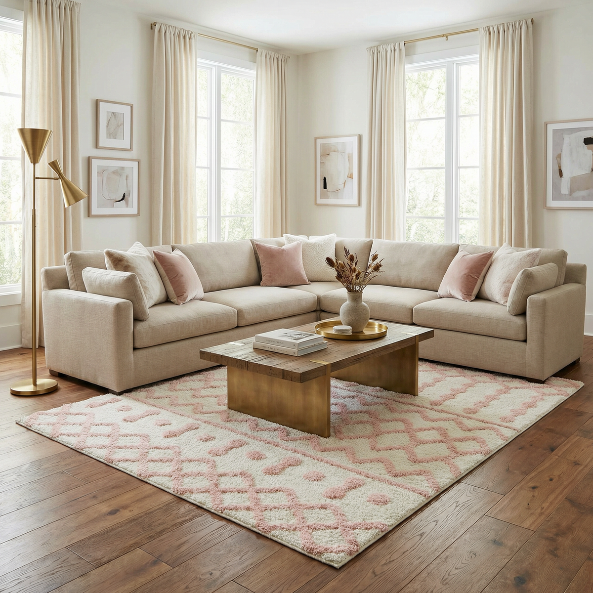 Boutique Rugs Darva Pink Plush Area Carpet - view 2