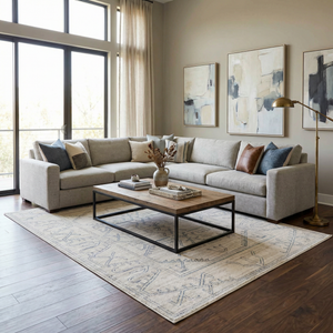 Boutique Rugs Divya Cream & Silver Blue Area Rug - view 2