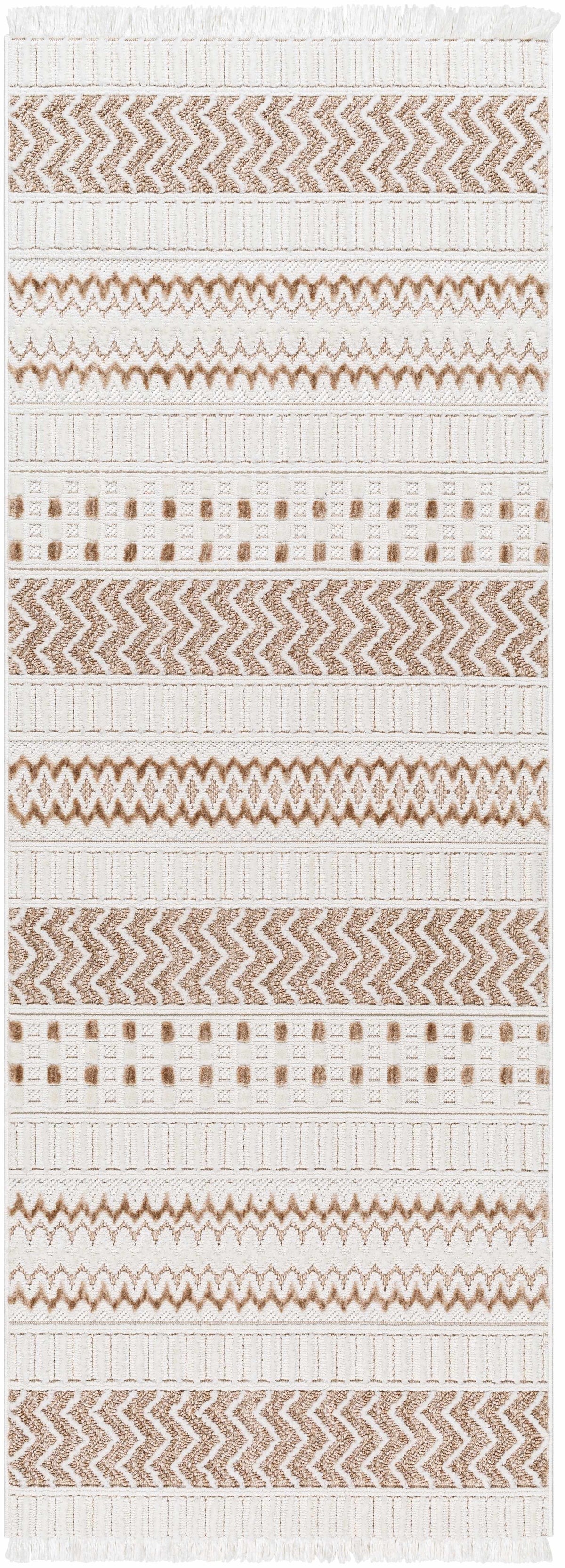 Boutique Rugs Eiko Beige Textured Saxony Rug with Fringes - view 8