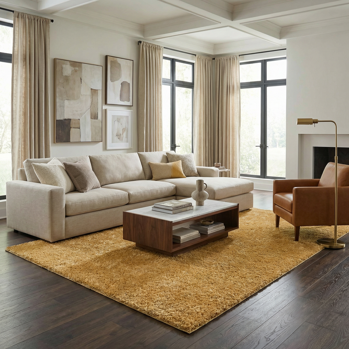 Boutique Rugs Heavenly Solid Mustard Plush Rug - view 2