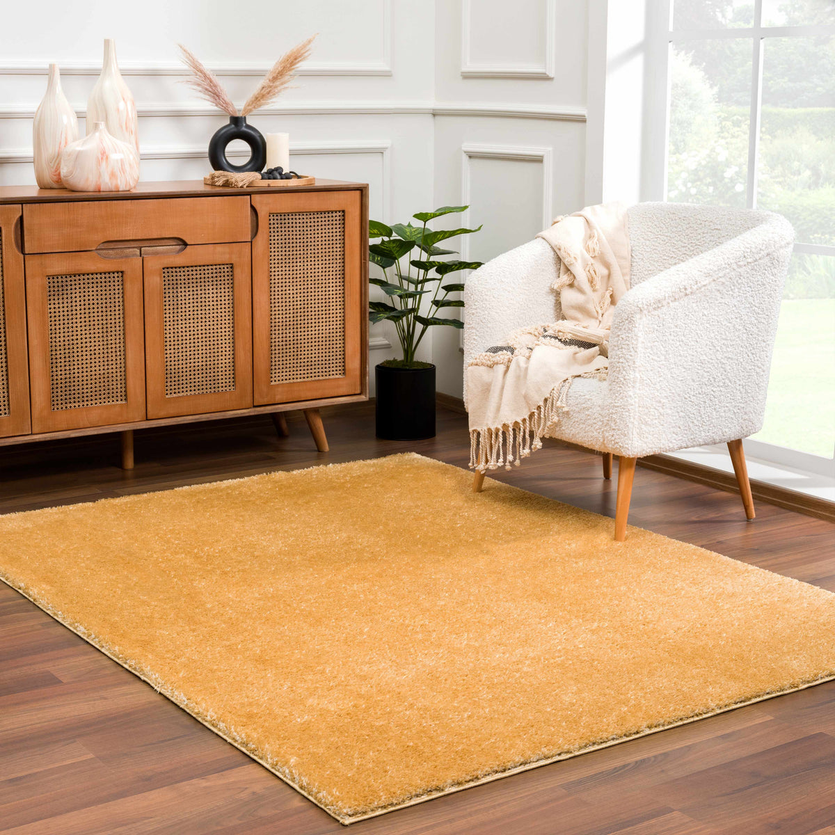 Boutique Rugs Heavenly Solid Mustard Plush Rug - view 3