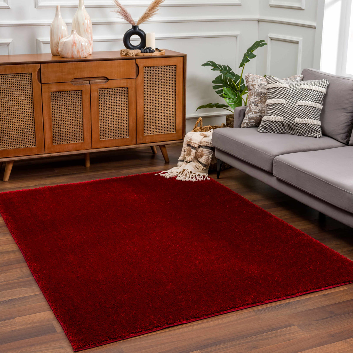 Boutique Rugs Heavenly Solid Red Plush Rug - view 12
