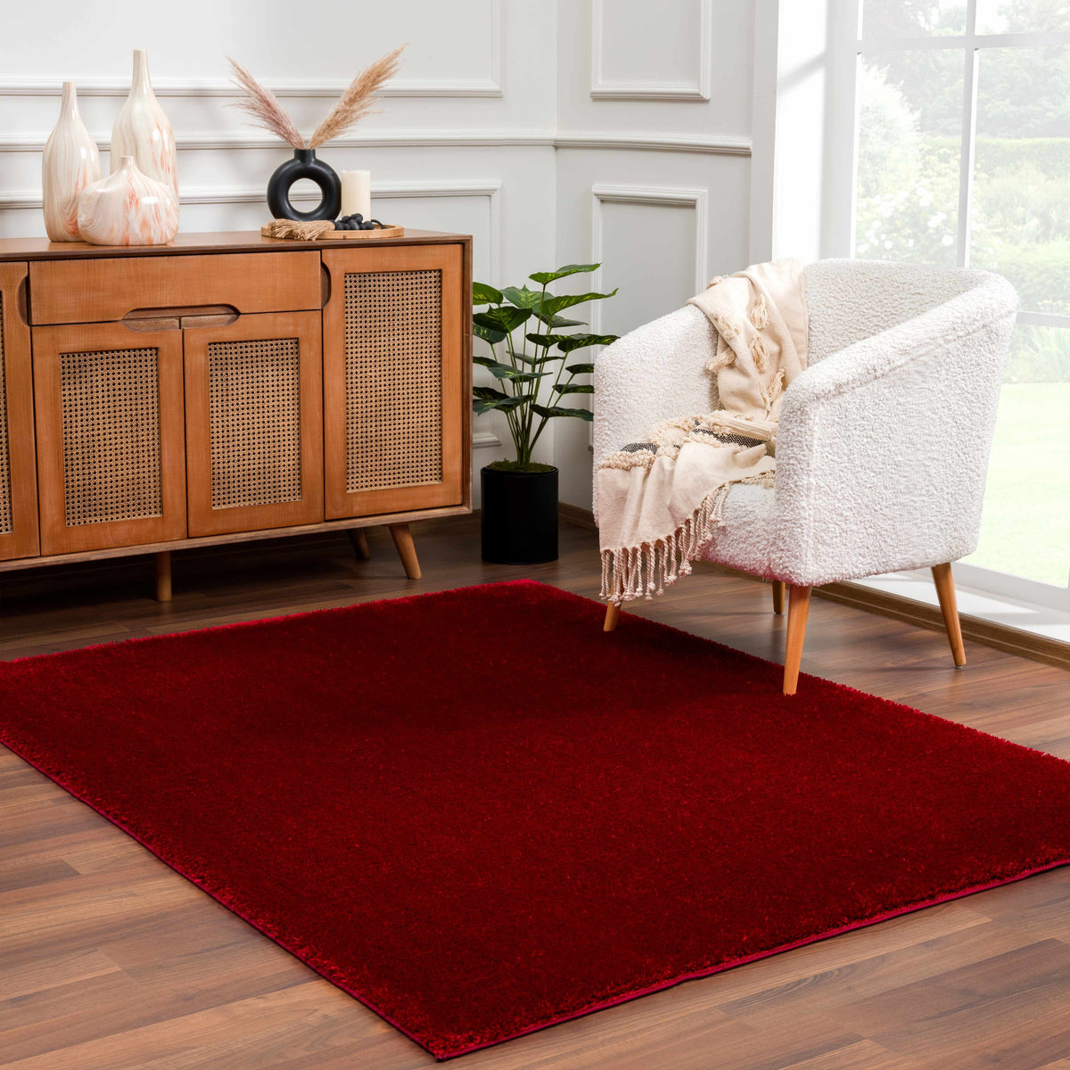 Boutique Rugs Heavenly Solid Red Plush Rug - view 2