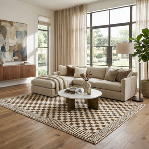 Boutique Rugs Leryn Brown Checkered Plush Rug - view 2