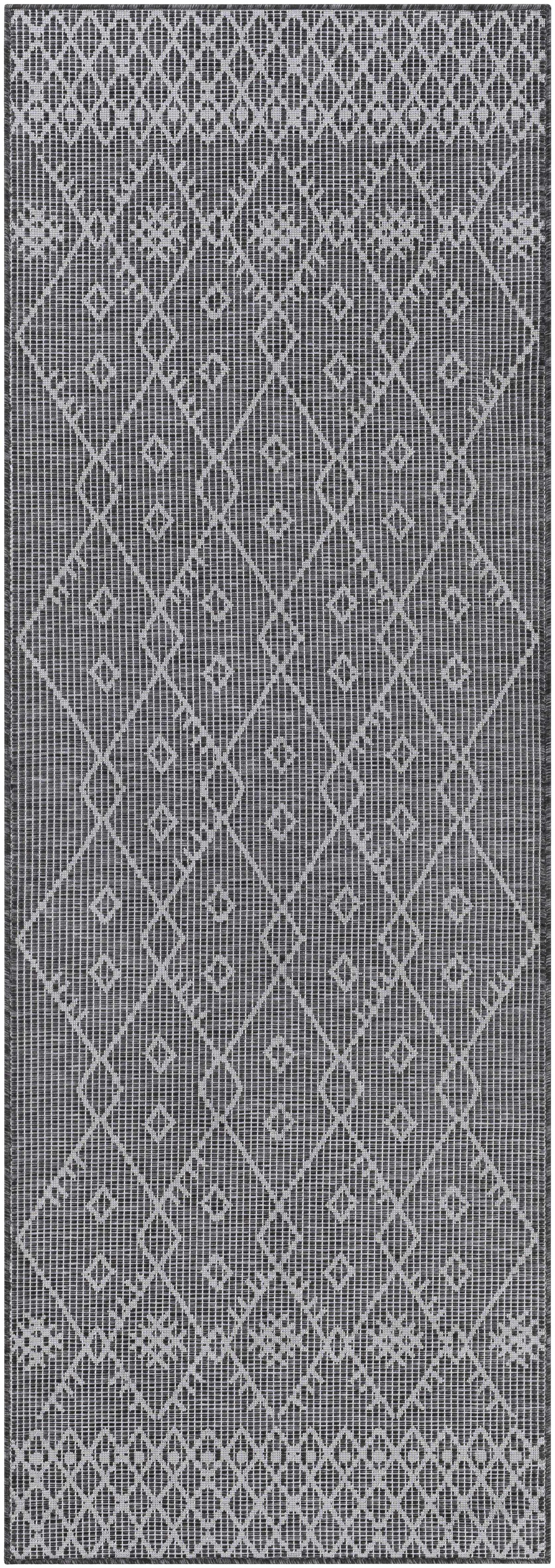 Boutique Rugs Lorena Charcoal Flatweave Trellis Outdoor Carpet - view 9