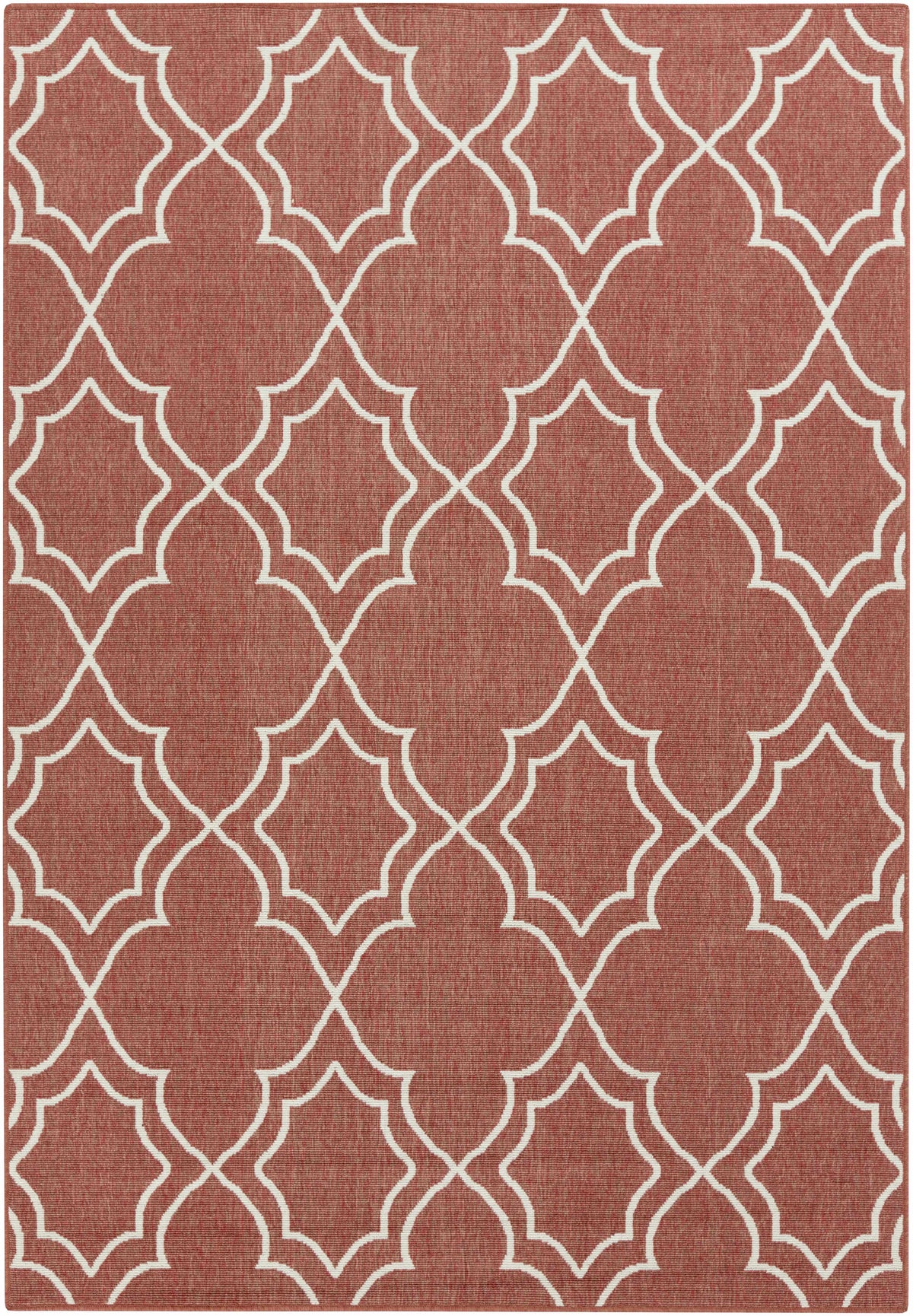Boutique Rugs Unique Rust Red Lattice Trellis Outdoor Rug