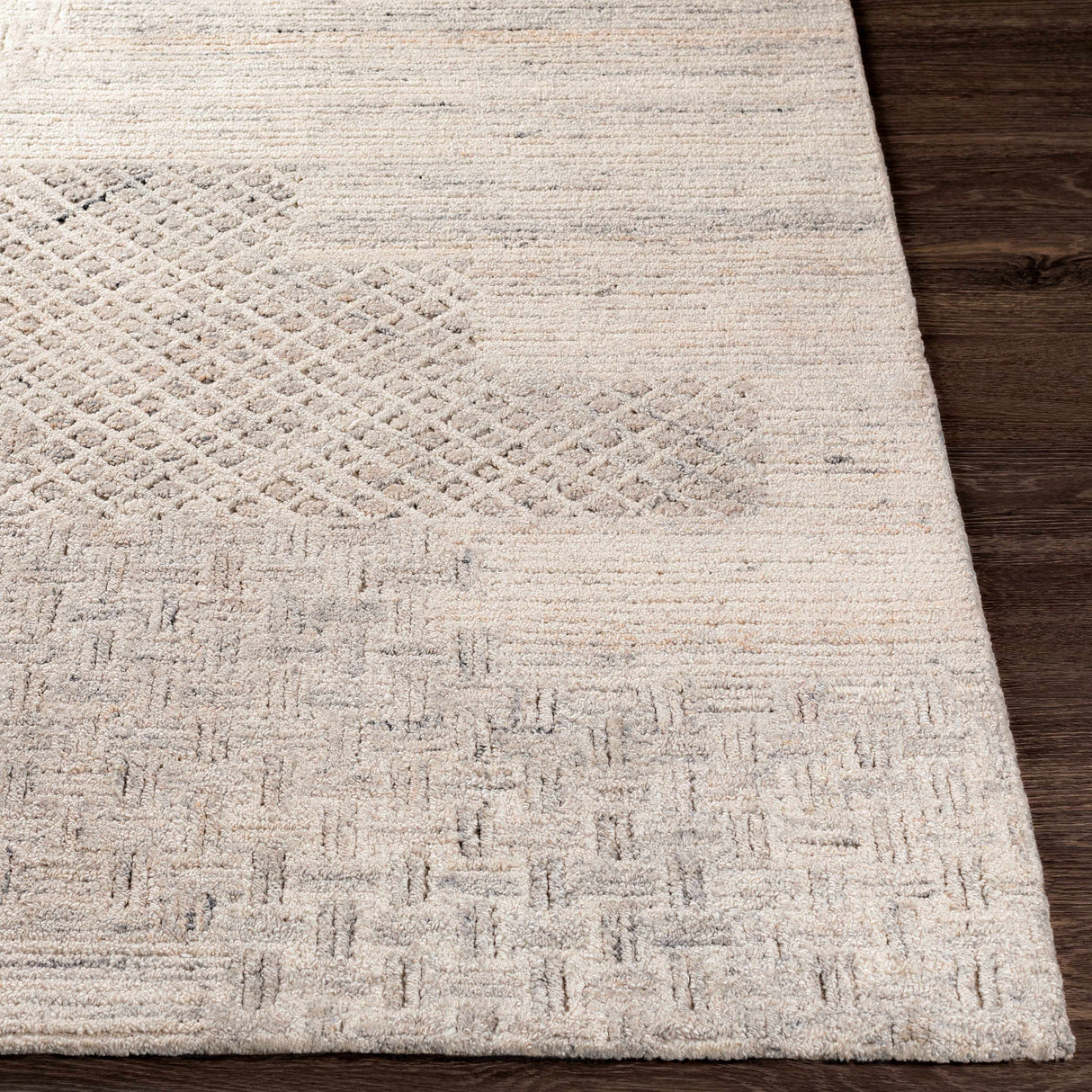 Boxholm Beige Hand Tufted Wool-Blend Area Rug - Clearance