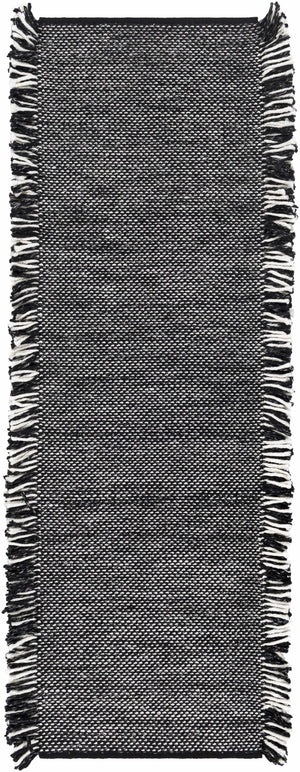 Boyden Black Area Rug with Tassels - Clearance