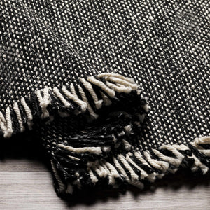 Boyden Black Area Rug with Tassels - Clearance