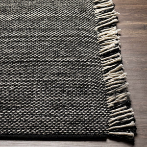 Boyden Black Area Rug with Tassels - Clearance
