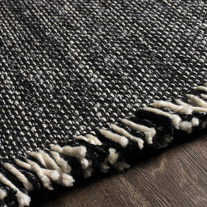 Boyden Black Area Rug with Tassels - Clearance