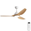 Bredoom 52" Ceiling Fan with Remote Control and LED Light in Light Brown