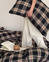 British Vintage Plaid Bedding Set / Brown