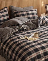 British Vintage Plaid Bedding Set / Brown