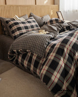 British Vintage Plaid Bedding Set / Brown