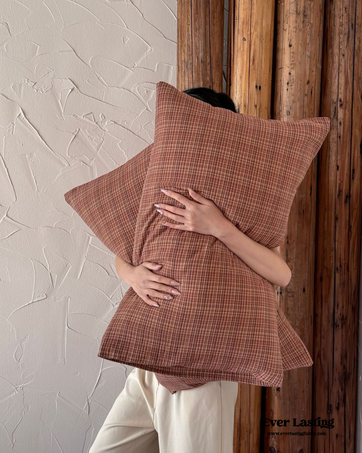 British Vintage Plaid Bedding Set / Brown