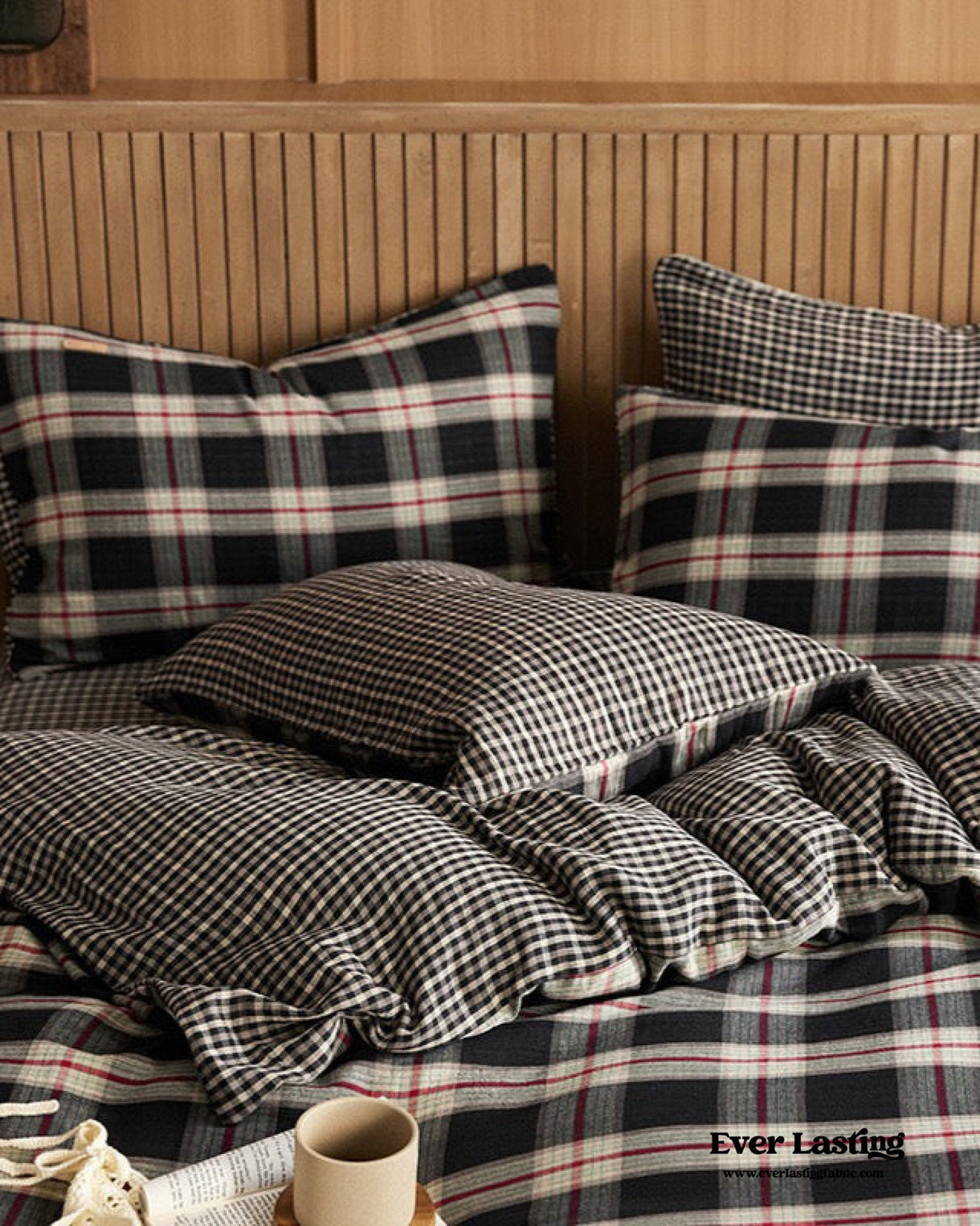 British Vintage Plaid Bedding Set / Brown