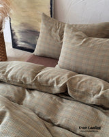British Vintage Plaid Bedding Set / Brown